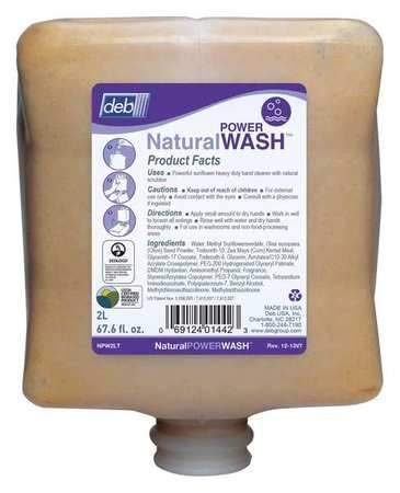 Skin Cleanser Heavy Duty, Solvent-Free, Natural Power Wash, 2 Liter Refill, Deb, Box of 4