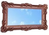 Lnxp qqqNUEVO Espejo barroco decorativo atemporal de pared, marco barroco antiguo, 96 x 58 cm, espejo rectangular (cobre)