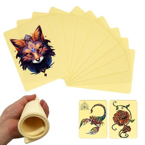 Lote de 10 hojas de piel de entrenamiento para tatuaje de silicona de 3 mm de grosor, para microblading, cejas y labios (amarillo)