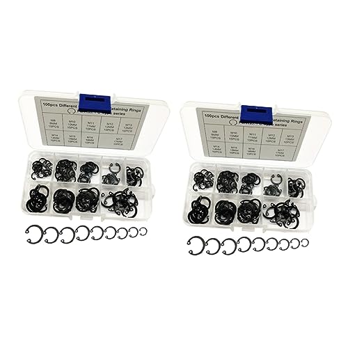Gatuida 2pcs 100 1 65 Circlip Retaining Ring Assortment 9 Sizes Spring Steel Snap Rings Automotive Industrial Hobbies