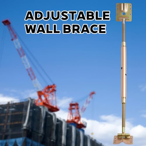 Frienda 1 Pack Adjustable Wall Brace 14\"-25\" Length Wall Bracing Concrete Turnbuckle Form Aligner Concrete Form Support, Heavy Duty Galvanized Iron, Ends Swivel 180 Degrees