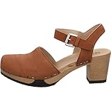 Flexible Laufsohle Softclox S3523 Vonda Nature Nappa - Damen Schuhe offene Schuhe - 02-Cognac, Größe:39 EU