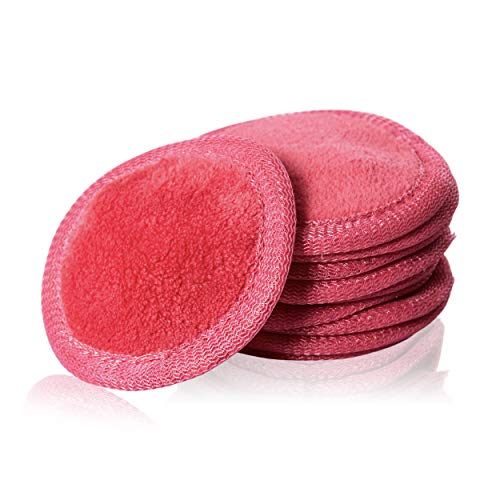 Lot de 10 chiffons de démaquillant ronds en microfibre pour le visage - Idéal pour les peaux sensibles - Certifié Oeko-Tex Standard 100 - Environ 300 g/m² - Diamètre : 7 cm - Rose Cover