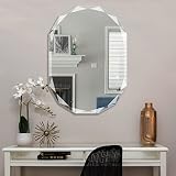 Ruomeng Wall Mirror Beveled Edge Frameless Mirror 20” x 28” Accent Mirror for Bathroom Vanity and En