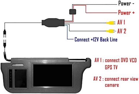 7 Inch Car Sunvisor Interior Rear View Mirror Screen LCD Monitor DVD/VCD/AV/TV Player Rear Camera(Right) Sun Visor