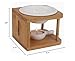 [Upgraded] Singeek 100ML Ceramic Essential Oil Burner,Wax Melt Warmer with Tea Light Holder,Cool Home Fragrance Diffuser for Spa Yoga Meditation (Bamboo Wood)