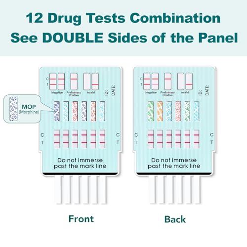 Easy@Home Multi-Drug Screen Test: Urine Drug Testing Kit for AMP/BAR/BZO/COC/MET/MDMA/MOP300/MTD/OXY/PCP/TCA/THC50, Includes Highly Sensitive THC Tests for Home Use, EDOAP-7125 (1)