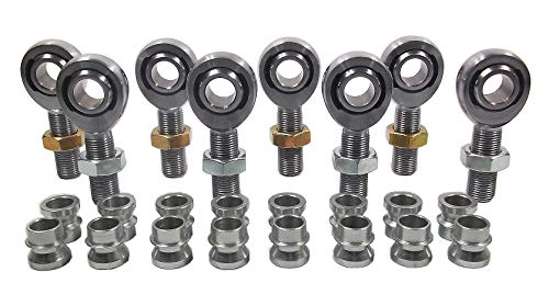 QSC 5/8 X 5/8-18 Chromoly 4-Link Rod End Kit with 5/8-1/2 High Misalignment Spacers, Rod End, Heim Joint