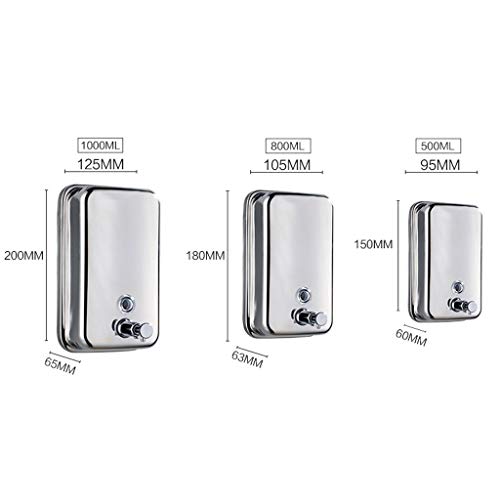 Zoe-home-Lotion-Soap-Dispensers-5008001000ml-Chrome-Liquid-Stainless-Steel-Wall-Mounted-Shower-Bathroom-Box-Color-A-Size-800ML