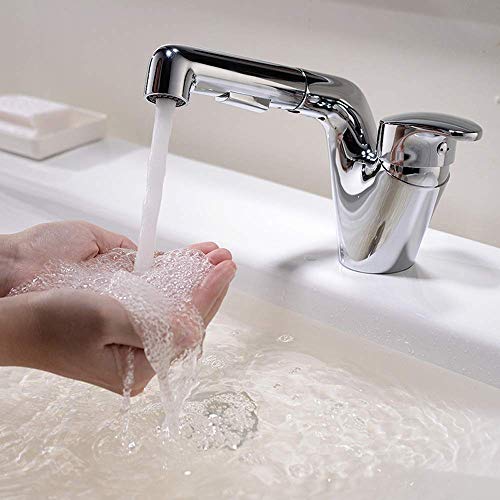 Robinet extractible et rétractable chrome pour lavabo et shampooing facile - 2