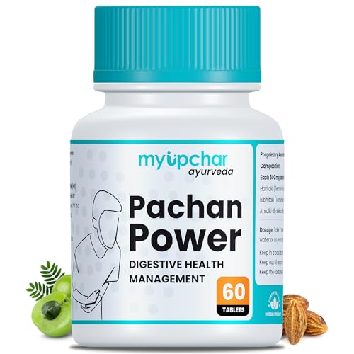 Image of MyUpchar Ayurveda Pachan Power - Digestive Tablets | Triphala Tablets with Amla, Haritaki & Bibhitaki | Relieves Constipation, Bloating, Gas, Indigestion & Other Digestive Discomfort | 60 Tablets | Pack of 1