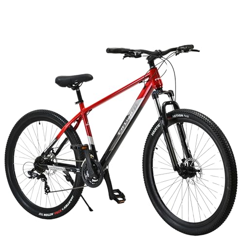Image of FitTrip Dominator 29 Inch MTB Cycle for Men | 21 SPD Shimano Gearset | Zoom Lockout Suspension | Imported Clarks UK Dual Disk Brakes | Dual Tone Paintjob with Crystals | Unisex (Rouge Red)