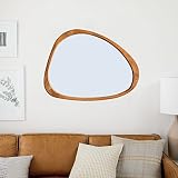 Mid-Century Asymmetrical Wood Wall Mirror - 39" W x 45" H (Acorn)