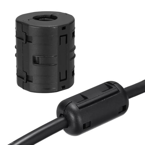 QUARKZMAN 1 sztuka Zaczepowy pierścień ferrytowy, filtr tłumienia szumów RFI EMI do kabli USB Audio Video Danych 17 mm, do redukcji zakłóceń, czarny, cylindryczny