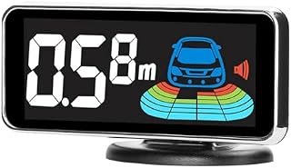 HUIOP Sensor de Aparcamiento,Sensor de Aparcamiento para Coche, Sistema de radares de Marcha atrás Traseros con 8 sensores de Aparcamiento, detección de Distancia, Pantalla LCD de Distancia