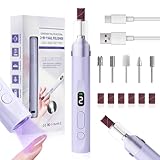 Lámpara UV de Curado Rápido: con una lente de aumento de 5x, la luz UV concentrada de la lámpara para uñas cura rápidamente el esmalte de uñas o el esmalte en gel, secando el gel de color en 8 segundos y la capa superior en 12 segundos. La lima de uñas eléctrica equipada con LED proporciona una visión más clara de la zona de limado para realizar manicuras y pedicuras más eficaces y profesionales en tu salón de belleza en casa.