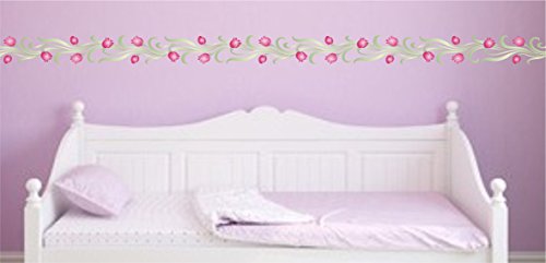 Tulip Stencil, 12 X 2.5 Inch - Classic Wall Border Flower Stencils For Painting Template #TOP2