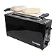 Bastilipo - Firefox AN-900 Toaster, Schwarz, Langschlitz, 900 W – Auftaufunktion – Krümelschublade