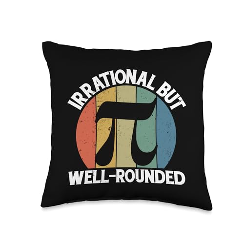 Retro Irrational but Well Rounded Pi Day Celebration Math Throw Pillow