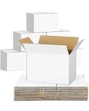 Poever 40-Pack-Small-Shipping-Boxes-6x4x4, Corrugated-Cardboard-Boxes-for-Packaging-Small-Business, White-Boxes-Mailers