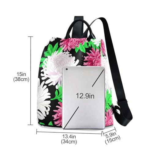 Sac à dos fleurs chrysanthème rose idéal pour vos sorties - 6