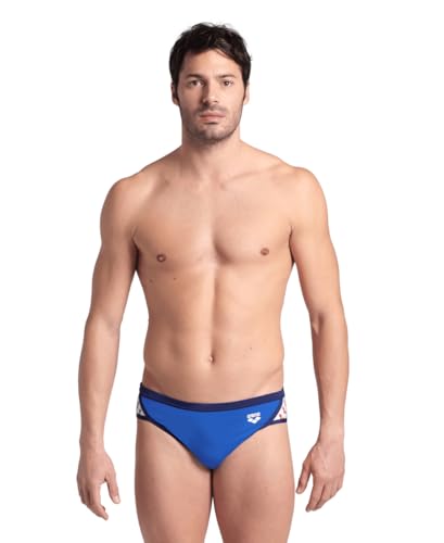ARENA Men's Icons Swim Brief Solid MaxLife Athletic Swimwear Professional Training Swimsuit Trunk Sports Bathing Suit, Royal/Navy, US Size 24