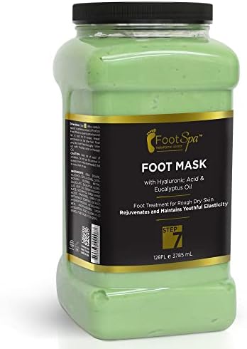 FOOT SPA - Cream Mask for foot, 128 Oz With Peppermint and Eucalyptus Oil - Pedicure Massage for Tired Feet and Body, Hydrating, Fresh Skin - Infused with Hyaluronic Acid, Amino Acids, Panthenol