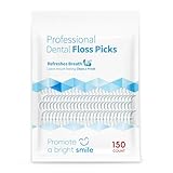 150 Stueck Zahnseide Sticks, Zahnseide Fuer Enge Zahnzwischenraeume, Geschmacksneutral, Reissfeste Zahnseide Mit Zahnstocher-Ende, Versiegelter Beutel, Familienpackung Fuer Taegliche Pflege Zuhause