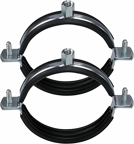 Peromi 5 Pcs Split Ring Pipe Hanger Heavy Duty Adjustable Pipe Bracket Clamp Wall Ceiling Mount Pipe Support Id 4 1/3 Inch(110Mm) #TOP14