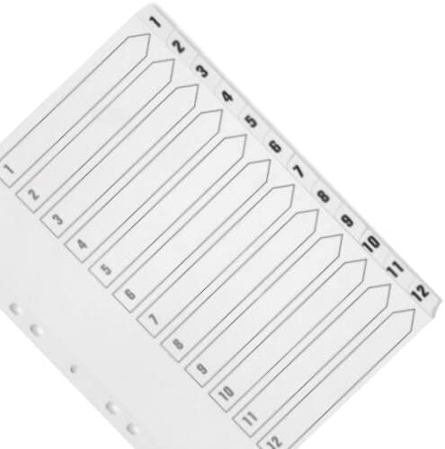 Q-Connect KF01529 Index A4 Multi-Punched 1-12 Reinforced White Board Clear Tabbed