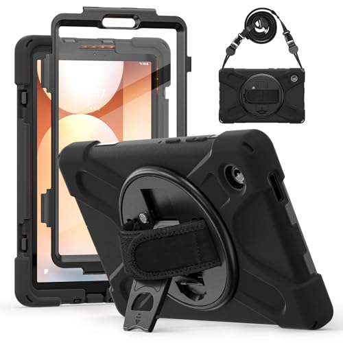 Protection Galaxy Tab A11 Lunivop étui noir robuste avec film intégré