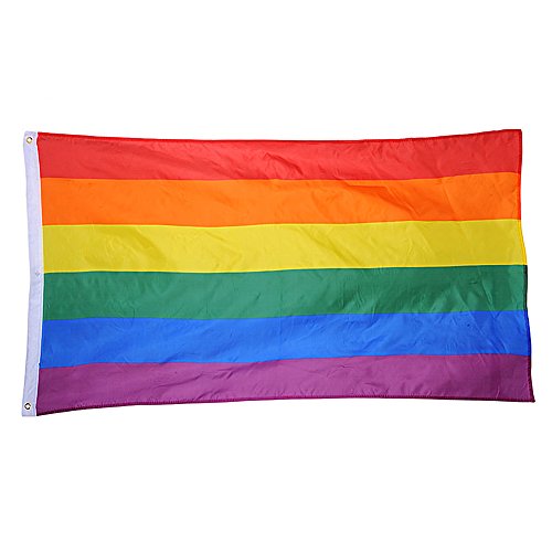 wonderfulwu Rainbow Flagge, LGBT Flagge, Polyester, 90 x 60 cm, 1/2/3 pcs 2 PCS Cover