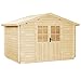 Produktbild vidaXL Massivholz Blockhaus mit 2 Türen Gartenhaus Holzhaus Gerätehaus Garten Schuppen Geräteschuppen Gartenhütte Holzhütte 28mm 3,1x3m