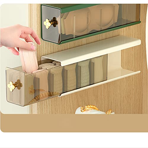 Ylnapuopjia Narrow Wall Mounted Sock Underwear Drawer Organizer，Multifunctional Storage Box For Storing Panties, Ties, Data Cable And Other Small Items（Green） #TOP5
