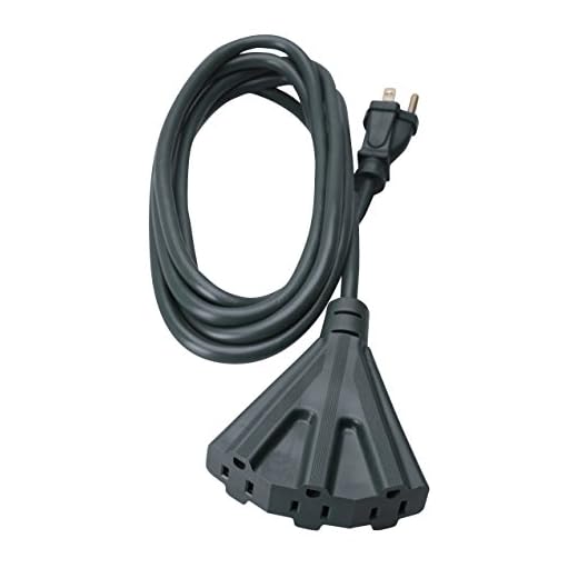 Woods, Black AgriPro 2451 14/3 25-Foot Heavy Duty 15-Amp SJTOW Farm/Workshop Multi Extension Cord, Turns 1 3 Outlet Tri-Tap Adapter, Feet, Ft