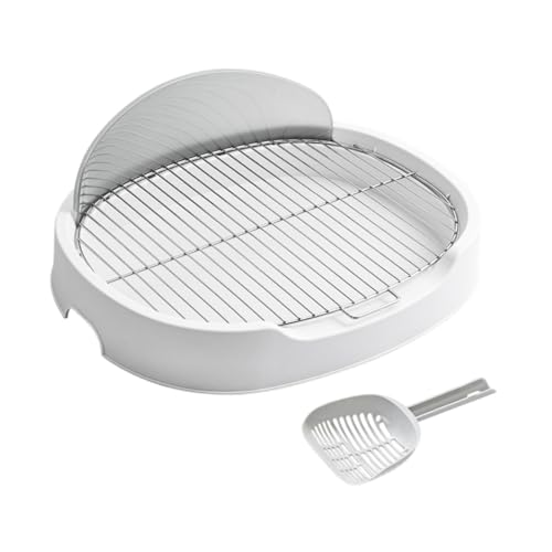 MYCENSE Dog Toilet Pet Pee Toilet Indoor Potty Tray,Dog Potty Pan,Anti Splashing,Portable,Litter Tray Training Corner for Puppy, White, 18mm