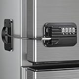 冷蔵庫 冷蔵庫 冷凍庫 ドアロック パスワード付き 子供用冷蔵庫ドアロック キッチン冷蔵庫、キャビネット、引き出し、クローゼット、窓、ドア用 工具やドリル不要 (ブラック)