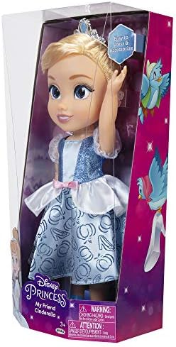Disney Princess Cinderella Doll 14/ 35cm Tall Includes Royal Reflection Glitter Eyes, Removable Dress, Shoes and Tiara with Long Flowing Hair, Perfect for Girls Aged 3+