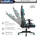 Homall Gaming Chair, Office Chair High Back Computer Chair Leather Desk Chair Racing Executive Ergonomic Adjustable Swivel Task Chair with Headrest and Lumbar Support(Cyan)