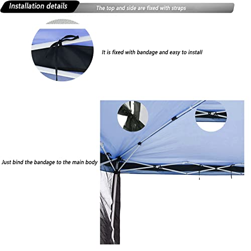 10X10 Mosquito Netting For Patio Camping Gazebo/Pop Up Canopy Tent,Double Door Side Screen Easy Installation Black（Only Mosquito Net No Frame） (Embedded 10X10) #TOP2