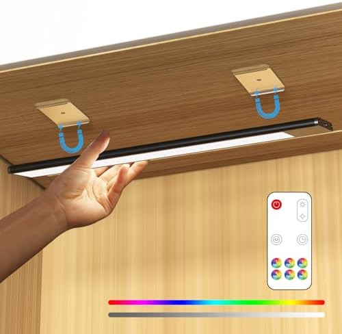 Under Cabinet Lights,LED Closet RGB Light with Color Changing Rechargeable Battery Operated ...