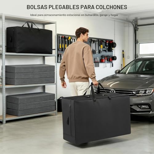 Miniatura 2 de Bolsas De Colchón Plegables, Bolsa De Colchón Plegable Triple, Bolsas De Transporte Impermeables De Tela Oxford 420d Para Colchones Plegados Triples Colchones No Incluidos 155 X 46 X 71 Cm