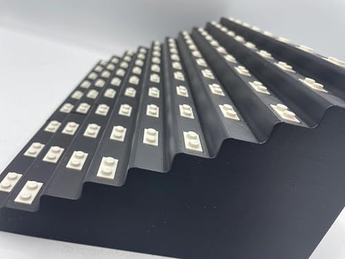 Vitrine Aufsteller Tribüne 90 Minifiguren passend für IKEA Kallax Schrank schwarz mit weißen Plates