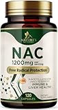 NAC Supplements N-Acetyl L-Cysteine (NAC) 1200 mg - NAC Supplement for Lung Health & Immune Support, Liver Support & Antioxidants, Freefrom N-Acetylcysteine, Gluten Free, Non-GMO, 120 Veggie Capsules