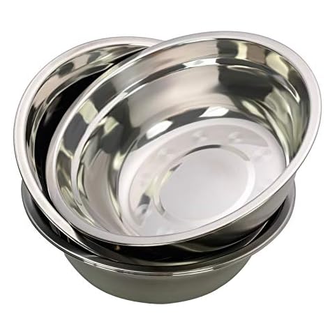 Dehouse 4-Pack Kitchen Serving Bowls, Stainless Steel Metal Mixing Bowl Cover