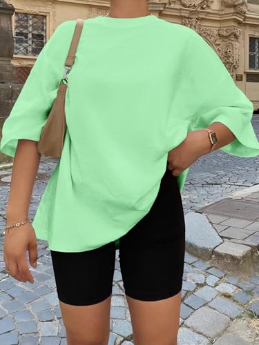 Image of Trendy Queen Womens Oversized T-Shirts Short Sleeves Workout Tops | Casual Summer Gym Tees Plus Size Fashion Clothes 2026