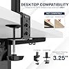 VIVO Dual Monitor Desk Mount, Holds 2 Computer Screens up to 30 inches and 22lbs Each, Heavy Duty Fully Adjustable Steel Stand with C-Clamp and Grommet, Black, STAND-V002 #5