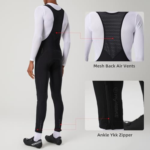 YKYWBIKE Babadores de ciclismo de inverno masculinos acolchoados 4D para ciclismo para homens calças