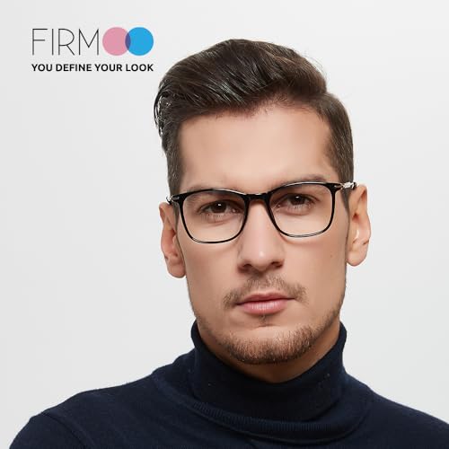 Image of Firmoo Blue Light Glasses for Women Men, Reading Glasses 0.0x-3.0x, Ultra Light Square Frame, Premium TR90 & Metal Blend