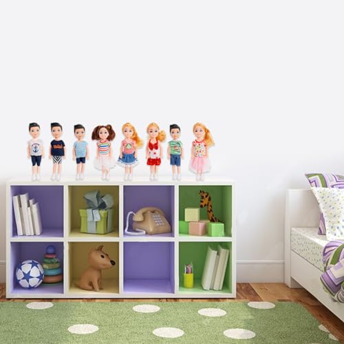 ONEST 10 Sets 5 Inch Mini Dolls with Doll Clothes Party Grown Outfits Doll Accessories